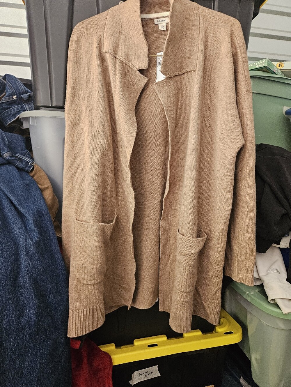 LL Bean Women's Cardigan Sweater Sz 3x Plus Long-Sleeved Open-Front Brown NWT